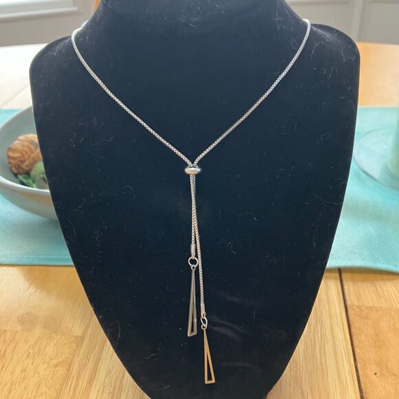 Silver Lariat with Sliding Length Adjuster  EUC - Picture 8 of 8